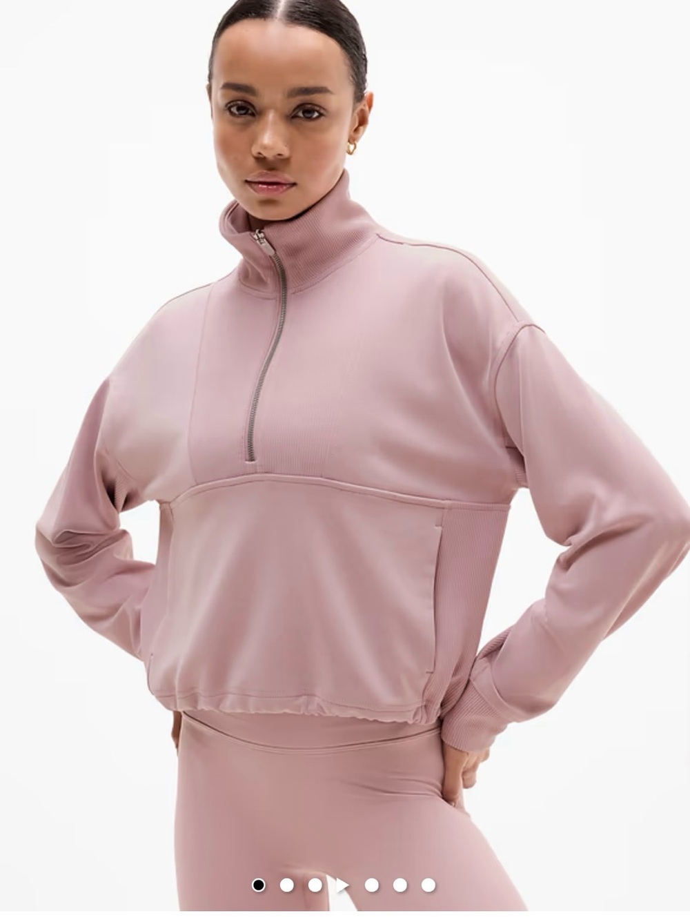 Athleta Seasoft Rib 1/4 Zip Popover